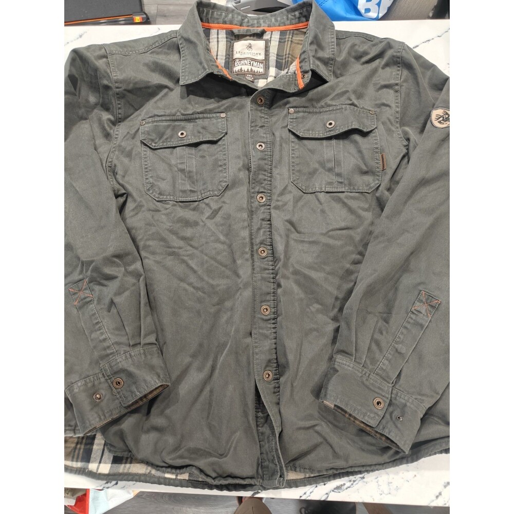 Legendary Whitetails Men’s Flannel Lined Waxed Cotton Jacket 2XL Dark Gray